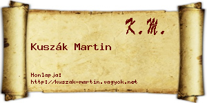 Kuszák Martin névjegykártya