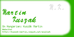 martin kuszak business card